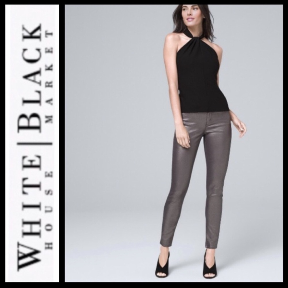White House Black Market Skinny Black and Gray Pants